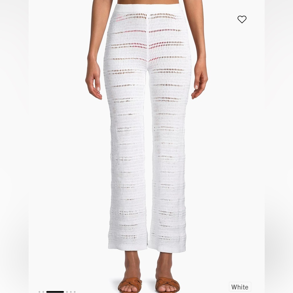 L*Space Marbella Crochet Cover-Up Pants in White - Size Small